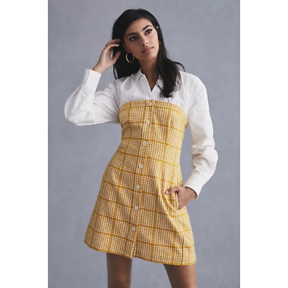 Anthropologie MAEVE KNIT TWOFER MINI DRESS XS Petite